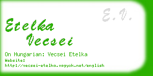 etelka vecsei business card